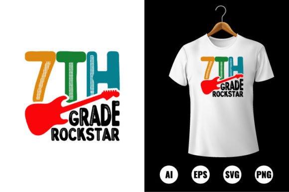 7th Grade Rockstar T-Shirt Design: A Versatile Back-to-School Digital Clip Art Resource