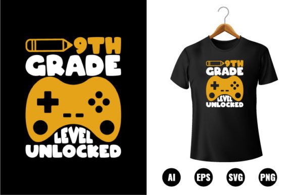9th Grade Level Unlocked T-shirt Design
