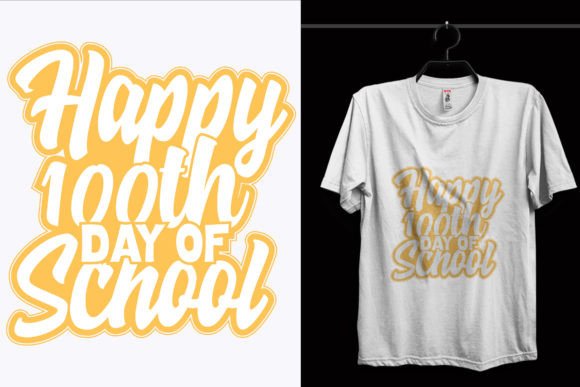 Happy 100th Day of School T-Shirt Design: A Creative Resource for Print-on-Demand Businesses