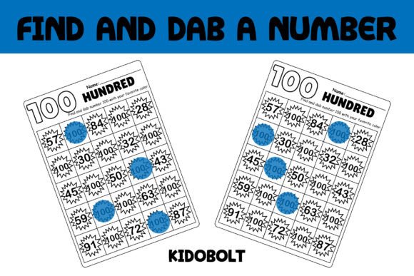 PreK Dab a Dot Number Worksheet - 100
