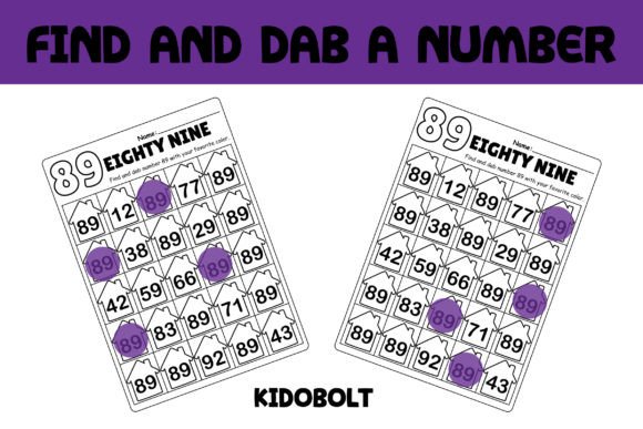 PreK Dab a Dot Number Worksheet - 89
