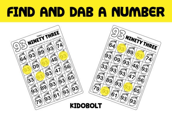 PreK Dab a Dot Number Worksheet - 93