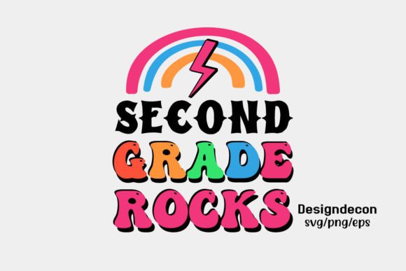 Second Grade Rocks Retro Sublimation Svg